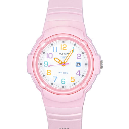 Reloj analógico Casio LX-800H-4AV de cuarzo con correa de resina de base biológica y esfera blanca, 100 m, para mujer