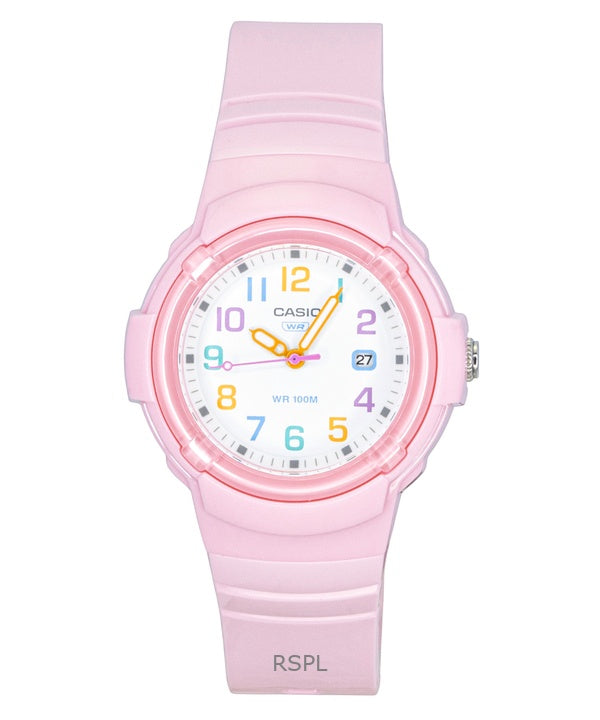 Reloj analógico Casio LX-800H-4AV de cuarzo con correa de resina de base biológica y esfera blanca, 100 m, para mujer