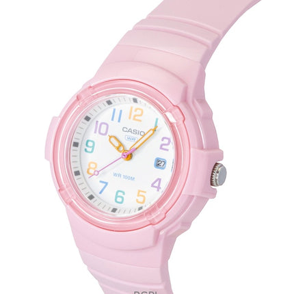 Reloj analógico Casio LX-800H-4AV de cuarzo con correa de resina de base biológica y esfera blanca, 100 m, para mujer