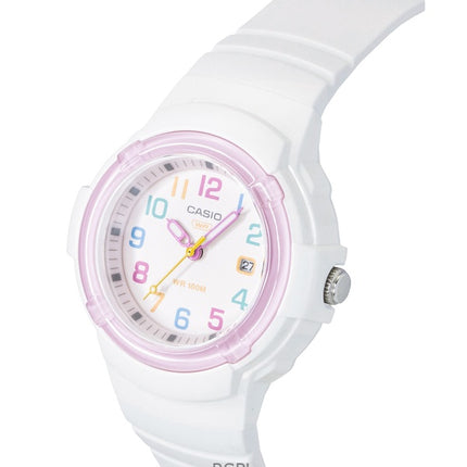 Reloj analógico Casio LX-800H-7A1V de cuarzo con correa de resina de base biológica y esfera blanca, 100 m, para mujer
