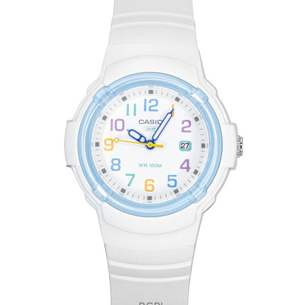 Reloj analógico Casio LX-800H-7A2V de cuarzo con correa de resina de base biológica y esfera blanca, 100 m, para mujer