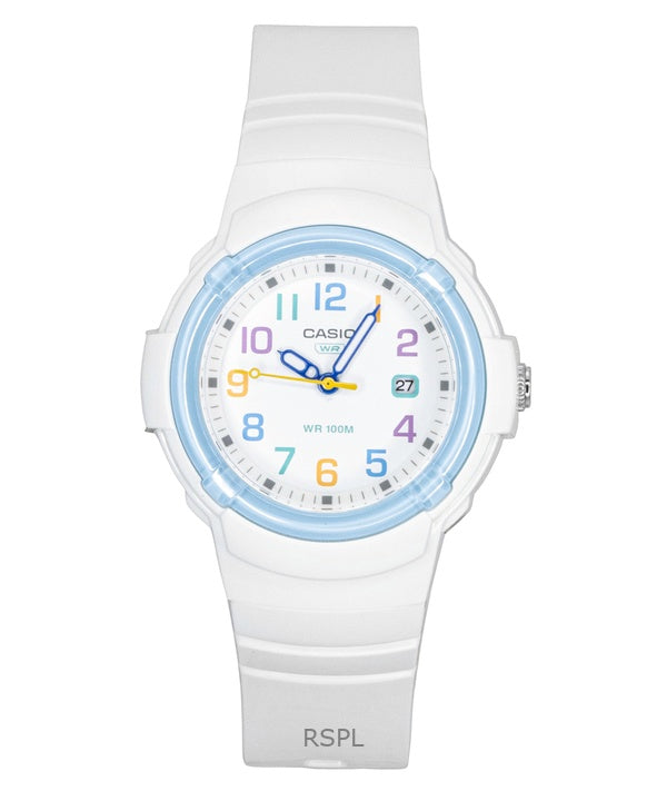 Reloj analógico Casio LX-800H-7A2V de cuarzo con correa de resina de base biológica y esfera blanca, 100 m, para mujer