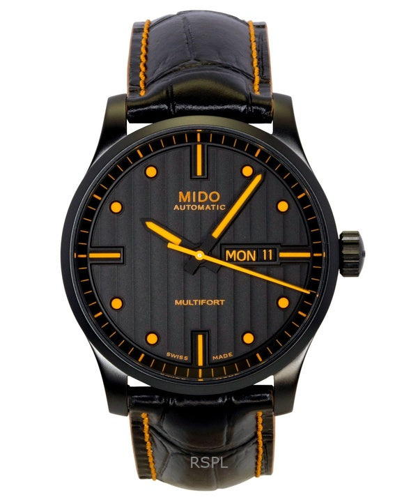 Reloj Mido Multifort Edición Especial con Correa de Piel, Esfera Negra, Automático M005.430.36.051.80, Resistente al Agua 100M, para Hombre, con Correa Adicional