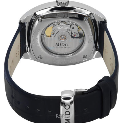 Reloj Mido Belluna Royal Gent con correa de piel negra y esfera azul, automático, M024.507.16.041.00 para hombre