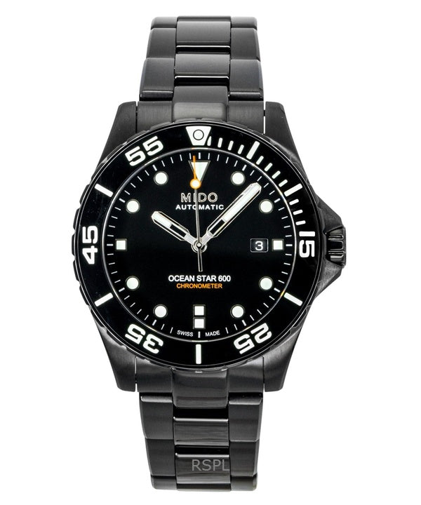 Reloj Mido Ocean Star 600 Edición Especial, esfera negra, automático, de buceo, M026.608.33.051.00, 600 m, para hombre, con correa adicional.