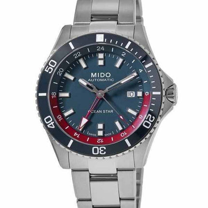 Reloj para hombre Mido Ocean Star GMT edición especial con esfera azul automático M026.629.11.041.00 200M con correa adicional
