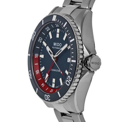 Reloj para hombre Mido Ocean Star GMT edición especial con esfera azul automático M026.629.11.041.00 200M con correa adicional