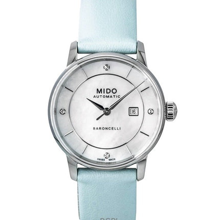 Reloj Mido Baroncelli Edición Especial Diamante Esfera NAP Automático M037.207.16.106.00 para mujer con correas adicionales
