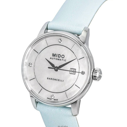 Reloj Mido Baroncelli Edición Especial Diamante Esfera NAP Automático M037.207.16.106.00 para mujer con correas adicionales