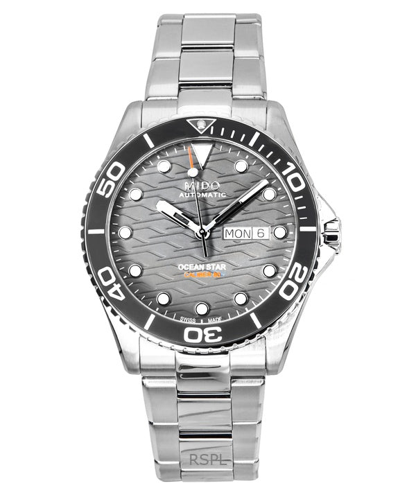 Reloj de buceo automático Mido Ocean Star 200C de acero inoxidable con esfera gris M042.430.11.081.00 200M para hombre
