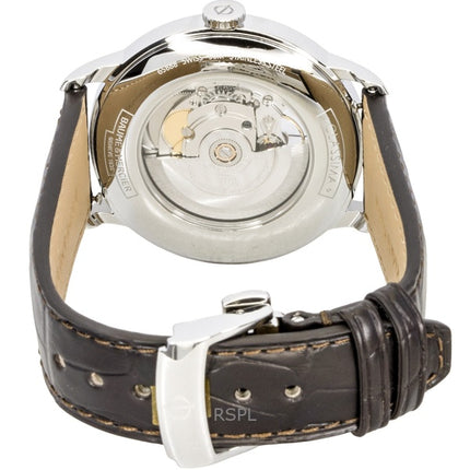Reloj Baume &amp; Mercier Classima para hombre, automático, con correa de piel, esfera plateada y movimiento abierto (M0A10524).