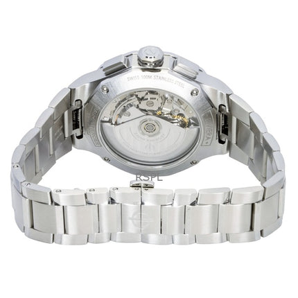 Reloj Baume &amp; Mercier Riviera Chronograph de acero inoxidable con esfera negra, automático M0A10825, resistente al agua hasta 100 m para hombre