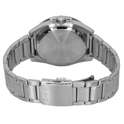 Reloj Casio analógico estándar de acero inoxidable con esfera negra y cuarzo MDV-107D-1A1 200M para hombre