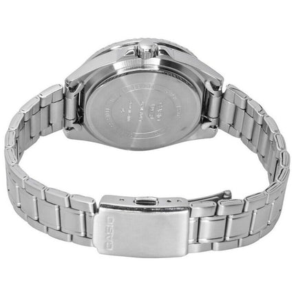 Reloj Casio analógico estándar de acero inoxidable con esfera negra y cuarzo MDV-107D-1A1 200M para hombre