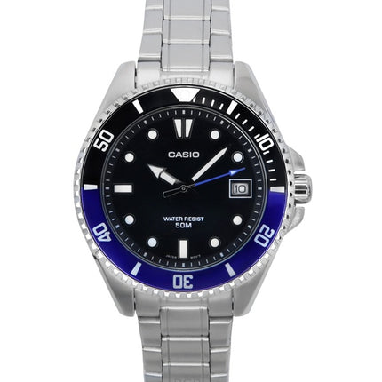 Reloj Casio MDV-10D-1A2 analÃ³gico estÃ¡ndar de acero inoxidable con esfera negra y cuarzo para hombre