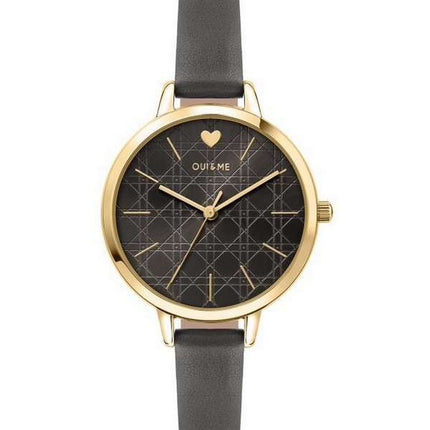 Oui &amp, Me Petite Amourette Reloj de cuarzo con esfera gris oscuro y correa de cuero ME010150 para mujer