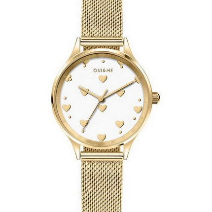 Oui &  Me Minette Reloj para mujer con esfera de oro amarillo, tono dorado, acero inoxidable, cuarzo ME010171