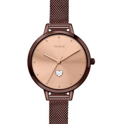 Oui &  Me Petite Amourette Rose Gold Sunray Dial Acero inoxidable Cuarzo ME010221 Reloj para mujer