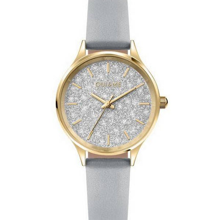 Reloj para mujer Oui &  Me Bichette con esfera blanca y correa de cuero de cuarzo ME010271