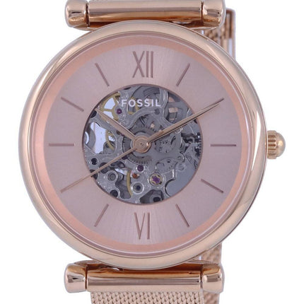 Fossil Carlie Rose Gold Tone Reloj automático de acero inoxidable ME3175 para mujer
