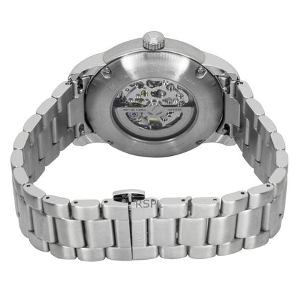 Reloj Fossil Heritage ME3262 automático de acero inoxidable con esfera esqueletizada verde para hombre
