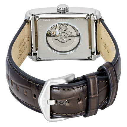 Reloj Fossil Carraway automático con correa de piel de cocodrilo y esfera beige con corazón abierto ME3272 para hombre