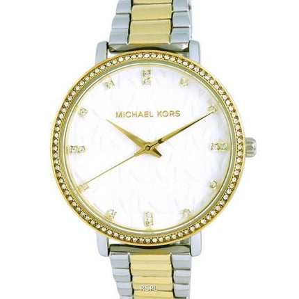 Michael Kors Pyper Crystal Accents Two Tone acero inoxidable cuarzo MK4595 Watch de Women es