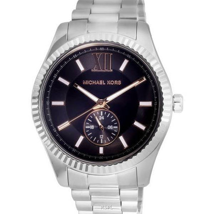 Reloj Michael Kors Lexington de acero inoxidable multifunción con esfera negra de cuarzo MK8946 100M para hombre