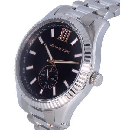 Reloj Michael Kors Lexington de acero inoxidable multifunción con esfera negra de cuarzo MK8946 100M para hombre