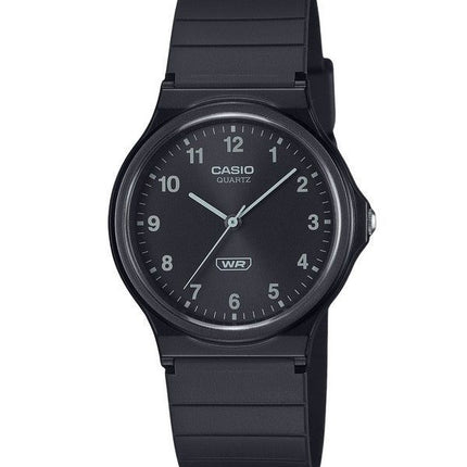 Reloj unisex Casio POP analógico de cuarzo con correa de resina de base biológica MQ-24B-1B, esfera negra