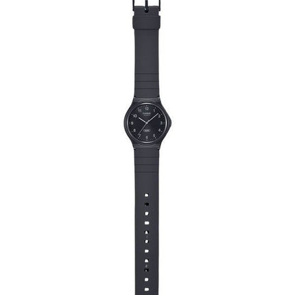 Reloj unisex Casio POP analógico de cuarzo con correa de resina de base biológica MQ-24B-1B, esfera negra