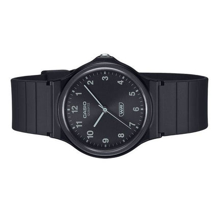 Reloj unisex Casio POP analógico de cuarzo con correa de resina de base biológica MQ-24B-1B, esfera negra