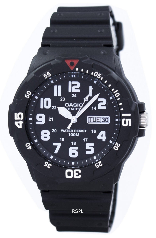 Casio cuarzo analógico 100M negro correa de resina MRW-200H-1BVDF MRW200H-1BVDF reloj para hombre