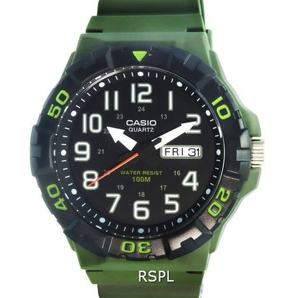 Casio Analog Army Green Resin Band Cuarzo MRW-210H-3A MRW210H-3 100M Reloj para hombre