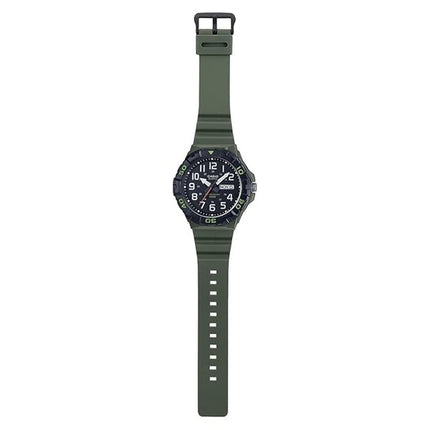 Casio Analog Army Green Resin Band Cuarzo MRW-210H-3A MRW210H-3 100M Reloj para hombre