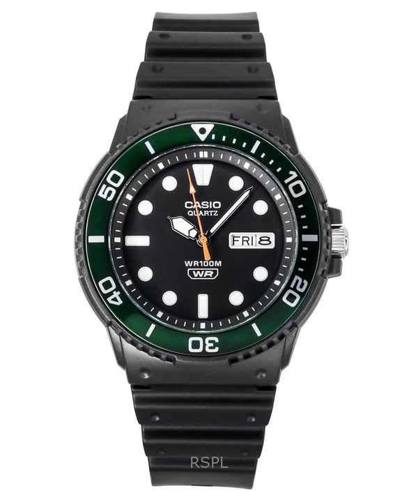 Reloj Casio analógico estándar con correa de resina y esfera negra de cuarzo MRW-230H-1E3V 100M para hombre