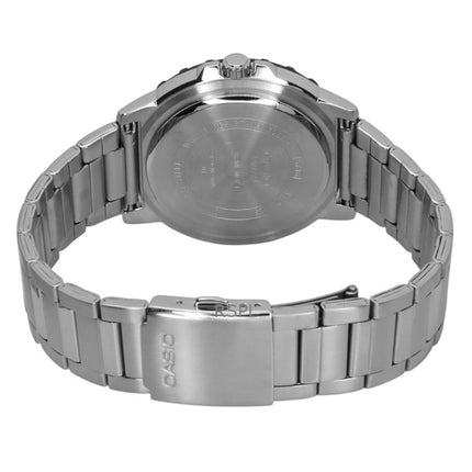 Reloj Casio Standard analógico de acero inoxidable con esfera negra de cuarzo MTD-125D-1A3V 100M para hombre