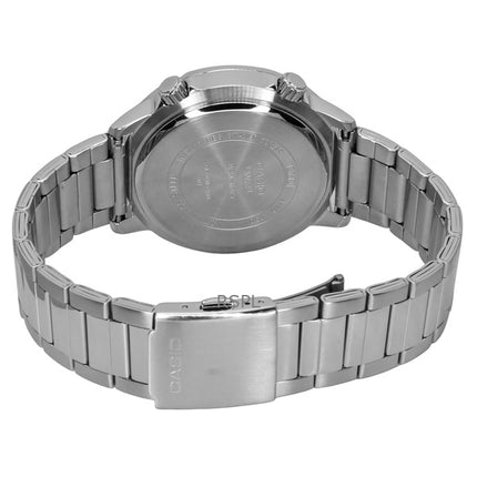 Reloj Casio estándar analógico de acero inoxidable con esfera negra y cuarzo MTD-130D-1A2V 100M para hombre