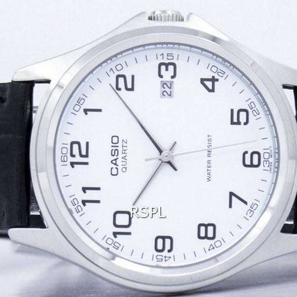 Reloj Casio cuarzo analógico Dial blanco cuero negro MTP-1183E-7BDF MTP-1183E-7B de los hombres