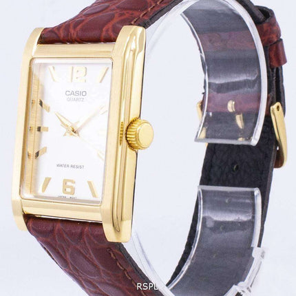 Casio Enticer cuarzo analógico Dial plata MTP-1235GL-7ADF MTP-1235GL-7A cuero reloj de hombres