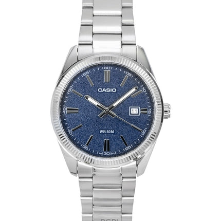 Reloj Casio Standard analógico de acero inoxidable con esfera azul de cuarzo MTP-1302DA-2A1V para hombre