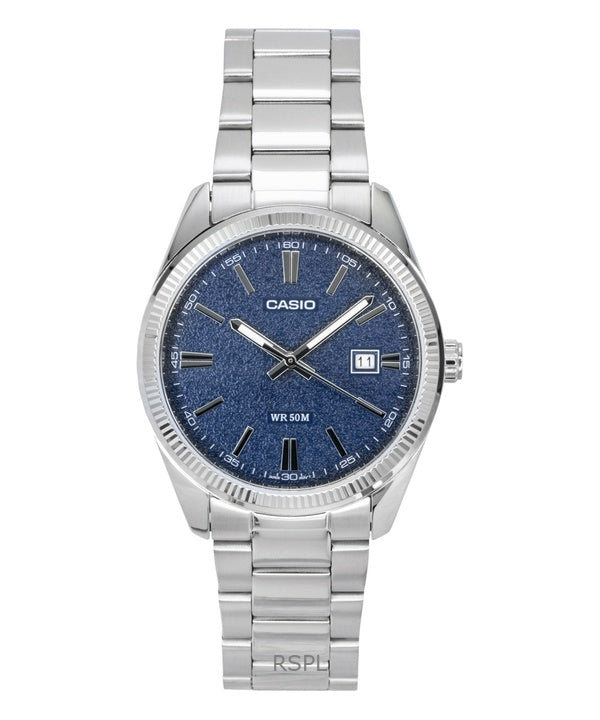 Reloj Casio Standard analógico de acero inoxidable con esfera azul de cuarzo MTP-1302DA-2A1V para hombre