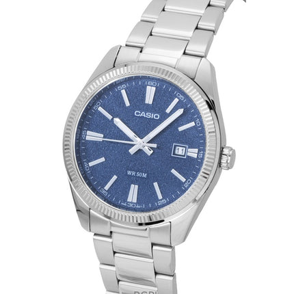 Reloj Casio Standard analógico de acero inoxidable con esfera azul de cuarzo MTP-1302DA-2A1V para hombre