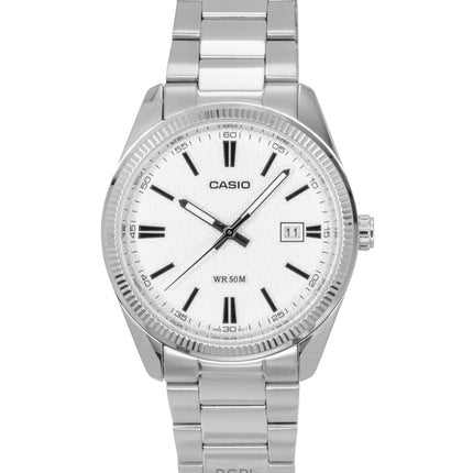 Reloj Casio Standard analógico de acero inoxidable con esfera blanca de cuarzo MTP-1302DA-7AV unisex