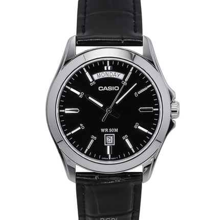 Casio Analog Black dial MTP-1370L-1AVDF MTP-1370L-1AV reloj de caballero