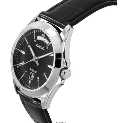 Casio Analog Black dial MTP-1370L-1AVDF MTP-1370L-1AV reloj de caballero