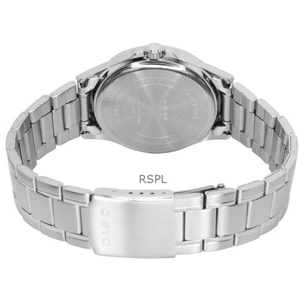 Reloj Casio Standard analógico de acero inoxidable con esfera verde de cuarzo MTP-1381D-3AV para hombre