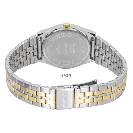 Reloj Casio analógico de cuarzo bicolor de acero inoxidable con esfera blanca MTP-B145SG-7AV para hombre