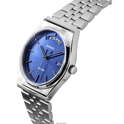 Reloj Casio Standard analógico de acero inoxidable con esfera azul de cuarzo MTP-B146D-2AV para hombre