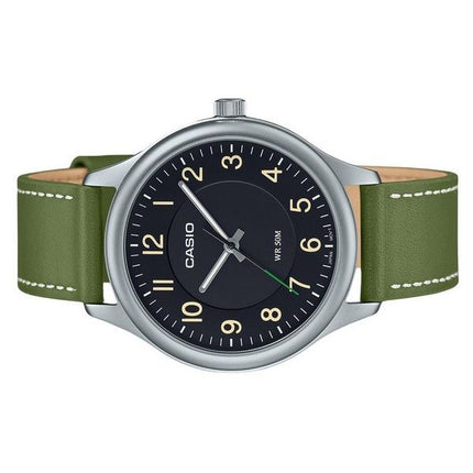 Reloj Casio MTP-B160L-1B1 de cuarzo con esfera negra y correa de cuero analógica estándar para hombre